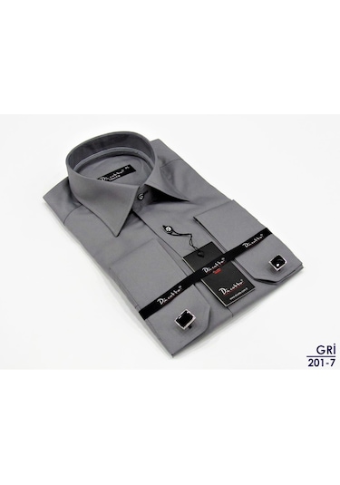 Dicotto Micro Kumaş Kol Düğmeli Slim Fit Düz Renk Erkek Gömlek Beyaz