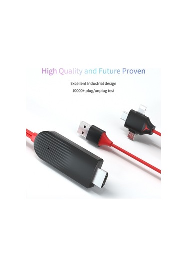 Flybuy Mirascreen L7-8 8 Pin Mikro Usb Usb-c/hdmı Dönüştürücü 2m Kablo