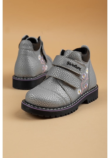 Şirin Bebe Ortopedik Cırtlı Gri Kız Çocuk Bot-2124 Gri
