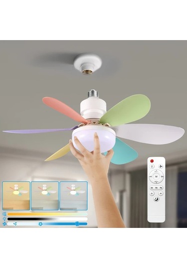 Xuweiwei Fıbrave 41 91 Cm 30w 3 Hızlı 3 Renkli Uzaktan Kumandalı Tavan Fanı Işığı Beyaz
