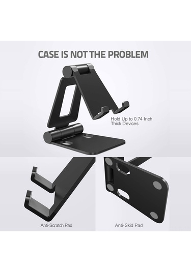 Hombey Alüminyum Z20 Çift Katlanabilir Telefon/tablet Ayakçısı - 270 Döner, Taşınabilir, Sabit Tutucu - Gümüş GÜMÜŞ