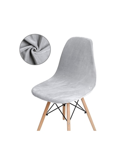 1 /2 /4 /6 Parça Kadife Düz Sandalye Kılıfları Kolsuz Kabuk Sandalye Kılıfı Düğün Yemek Odası Ofis Ziyafet Otel Koyu Gri