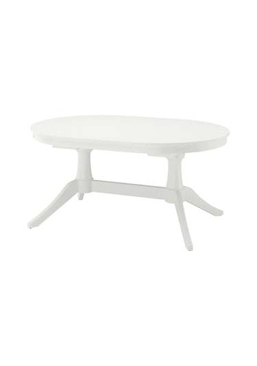 Ikea Beyaz Zarif Yemek Masası - Oval Yemek Masası
