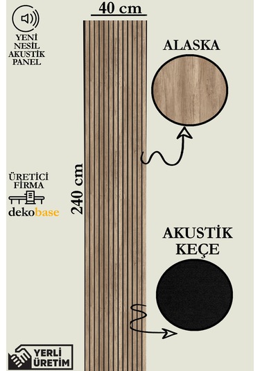40x240 Cm Koyu Meşe Renk Akustik Ahşap Duvar Paneli