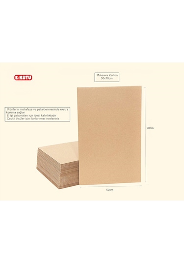 50X70Cm 3Mm Oluklu Mukavva Karton - Hobi Kartonu - Maket Kartonu 50X70Cm 3Mm 24'Lü Paket