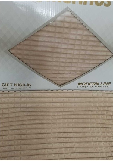 Mocha Çift Kişilik 3 Parça Modernline Yatak Örtüsü Merinos