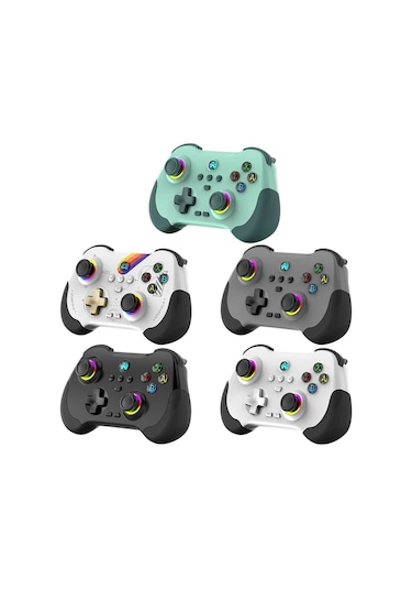 Z01 Pc/ps4/ps3/Apple Uyumlu iOS/switch/android Telefon Tv Tablet Titreşimli Rgb Bluetooth Joystick Gamepad Siyah