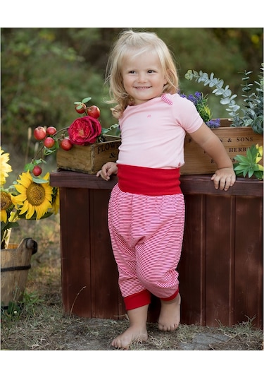 Organicera Organicera Organik Body & Şalvar Pantolon 2Li Set,Pembe & Krem Çi Krem - Pembe
