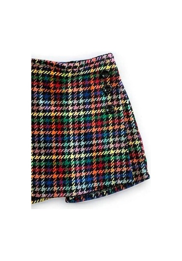 Kız Bebek Desenli Şort Etek-15034 Çok Renkli