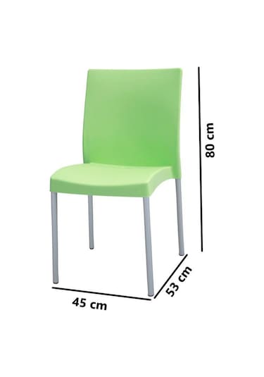 Omnipazar Mt-cf875 Vortice Plastik Bahçe Balkon Sandalye 4'lü Set Yeşil