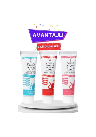 Vitkitty Avantajlı 3'lü Malt Macun Seti