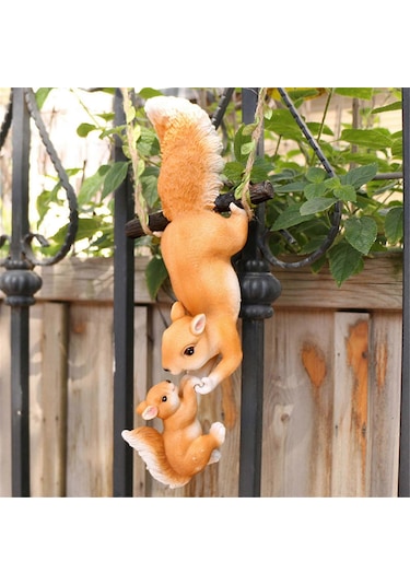 Yaratıcı Reçine Sincap Bahçe Dekorasyonu Ev Dış Mekan Aksesuarları Simüle Hayvan Süsleri Kolye Bahçe Minyatürlerianne Ve Çocuk Kare