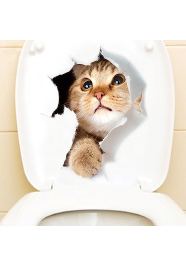 Reedark Sevimli 3d Kedi Çıkartması - Su Geçirmez, Yapışkanlı, Her Yüzeye Uygulanabilir Dekorasyon 112 Karakter Diğer