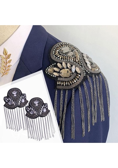 Suntek Epaulet Fringe Püskül Hediyeler 2 Adet Metal Lüks