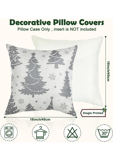 4'lü Noel Yastık Kılıfı Seti - Kırmızı Yastık Kılıfları 45 X 45 Cm - Noel Tasarım Yastık Kılıfları