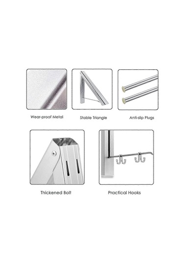 Ganzhoushop 2/3 Çubuk Geri Çekilebilir Elbise Askıları - Duvara Monte Katlanır Elbise Askısıbanyo, Balkon Gibi Depolama Organizasyonları İçin Kullanılan Elbise Kurutma Askısı120cm Çok Renkli