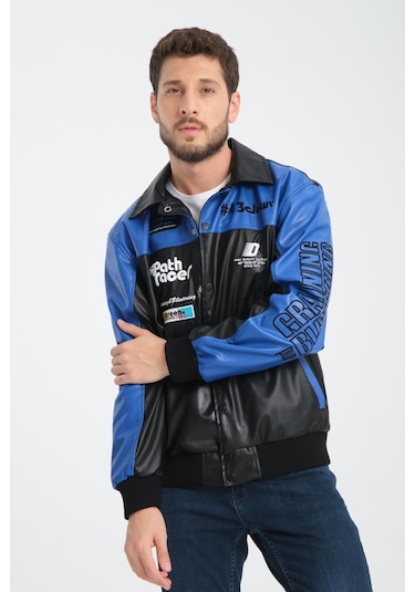 Rocqerx R-2384 Garni Nakış Detaylı Astarlı Deri Mont Saks