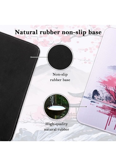 Yuntech01 80x30cm Büyük Oyuncu Fare Padı - Su Geçirmez, Kaymazsız Kauçuk Tabanlı, Ofis Ve Ev Kullanıma Uygun, Dayanıklı İkili Nakışlı Kenarlar