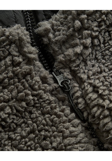 Skechers M Outdoor Fleece Reversible Full Zip Sherpa Erkek Antrasit Mont S242252-003 Antrasit