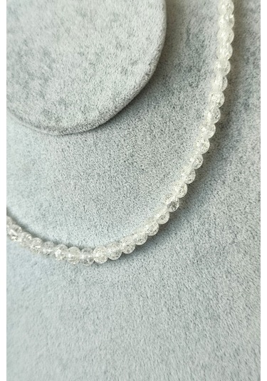 6 Mm Necef Doğaltaş Kolye 001 - Beyaz