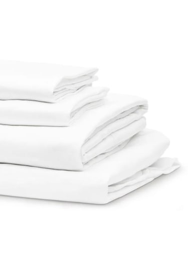Otel Çarşafı Ekonomik Tek Kişilik Beyaz 180x235 Cm 4'lü