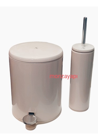 Primanova Cigo Pedallı Çöp Kovası Soft Ve Wc Tuvalet Fırçası Bej