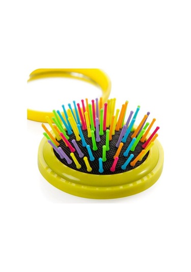 Sones Seyahat Taşınabilir Katlanır Masaj Aynası Tarak Sarı