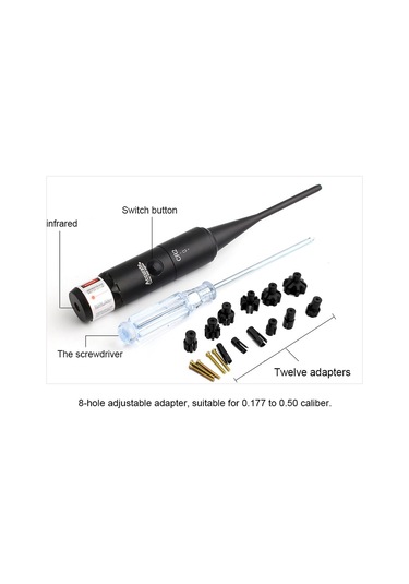 Yifomall Alüminyum Alaşımlı Kırmızı Lazer Kalibratörü - 12 Adaptörlü, Cr2 Pil Dahil, Hassas Ayar Yok, Hızlı Kullanıma Hazır