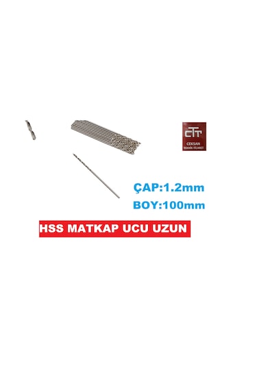 MİKRO HSS 1.2mm  UZUN MATKAP UCU BOY:100mm 2 ADET