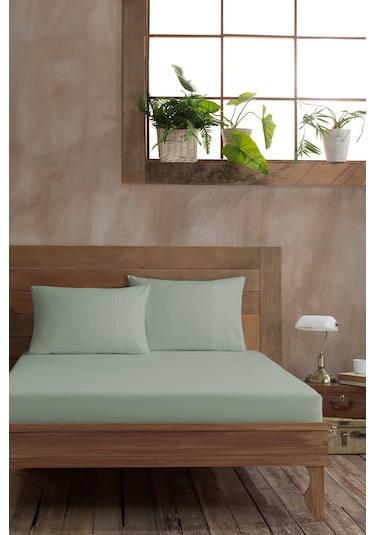 Elart Ranfors Pamuk Fitted Tek Kişilik Çarşaf 100x200cm Adaçayı