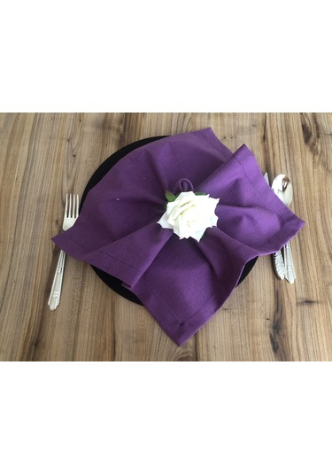 Mor Kumaş Peçete 6 Adet 40x40 Cm Çok Renkli