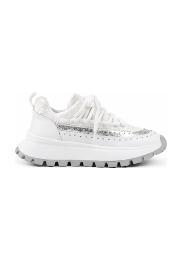 Stato Regina Kalın Tabanlı Şık Günlük Kadın Sneaker Beyaz