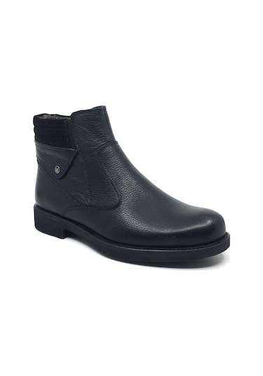 Taşpınar%100 Deri Erkek Günlük Kışlık Kürklü Bot 39-44 Siyah