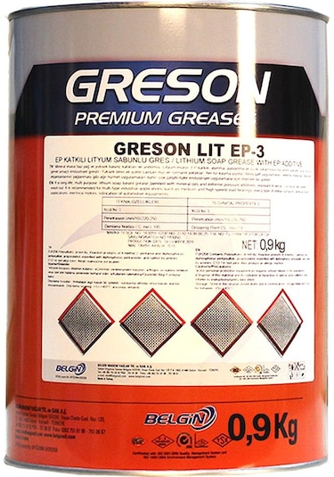 Greson Lubex Lıt Ep 3 Lityum Sabunlu Endüstriyel Gres 900 G