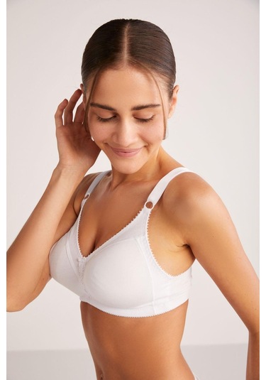Kom Carol Beyaz Toparlayıcı Pamuklu Sütyen 001