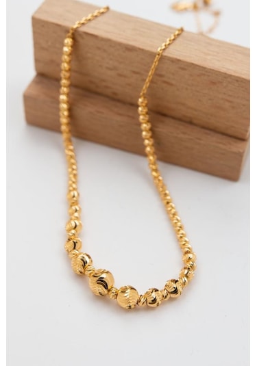 Latif Kuyumculuk 22 Ayar Altın Kalemli Süzme Toplu Kadın Kolye Lkkly1142