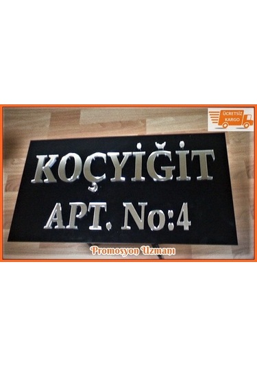 Isme Özel Pleksi Apartman Isimliği - Dilediğiniz Renkte Ve Ölçüde