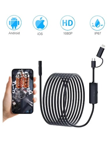 Nhr-16 Endoskop Yılan Kamera Ios Ve Android Uyumlu Led'li 10 Metre