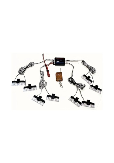 Xuweiwei 3 Led 8 Adet Uzaktan Kumandalı Sarı Beyaz Araba Led Işık Ön Çamaşır Askısı Lambası 12v Utv Atv Kamyonlar İçin Dekoratif Aydınlatma