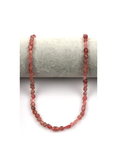 Çilek Kuvars Doğal Taş Dizi 5 X 9 Mm Mercimek Kesim Gold