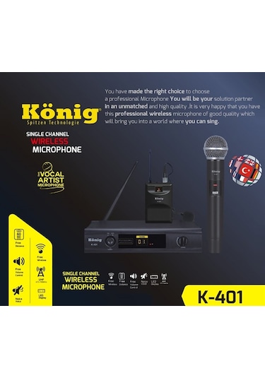 König K-401y Tek Yaka Uhf Telsiz Mikrofon