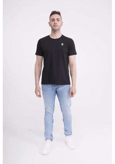 The Socks Company 23scts235u Puzzle Nakışlı Bisiklet Yaka Siyah Tshirt 001