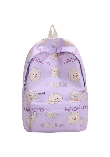 Yeni Okul Çantası Kurabiye Serisi Sırt Çantası Orta Okul Öğrencisi Günlük Sırt Çantası Büyük Kapasiteli Sevimli Okul Çantası 7t3q5r Açık Mor