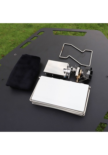 Springsun Kampanya Piknik İçin 2800w Fırça Ateşli Katlanabilir Taşınabilir Gazlı Ocaq - St320 Mini Masaüstü Kamp Ocağı Gümüş