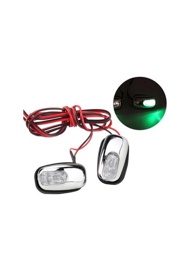 Yeşil 1 Çift Otomatik Ön Cam Ön Cam Led Işık Püskürtme Jet Nozulu Silecek Yıkama Lambası