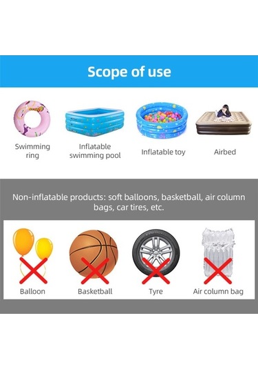 Artfulabode Yatağı Vakum Torbaları Tipi Şişme Şişirme Pompası Nozullu Havuz Hava Geeroyoo Elektrikli El Çift 5000kpa 35w - Yw