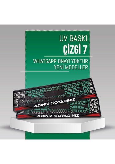 Çizgi 7 Plakalık, 2 Adet Premium Uv Baskı, Plakalıkhane
