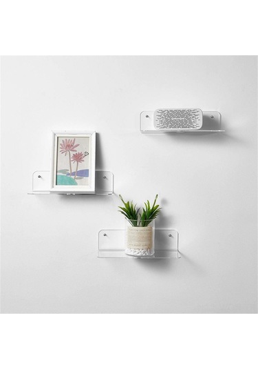 Neevoyu Transparent Pmma Duvar Rafı Seti - Hoparlör, Akıllı Hoparlör, Telefon İçin - Kablolu Ve Kablosuz Kurulum Seçenekleri