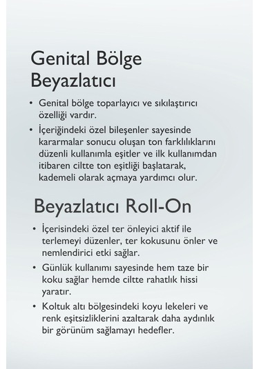 Beyazlatıcı Set Genital Bölge Beyazlatıcı & Genital Bölge Temizleme Köpüğü & Roll-on 3'lü Set