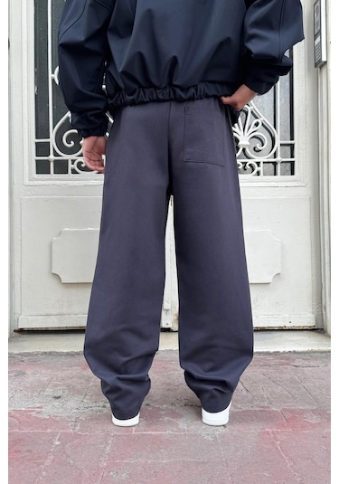 Flaw Bel Lastikli Baggy Gabardin Pantolon Füme Füme